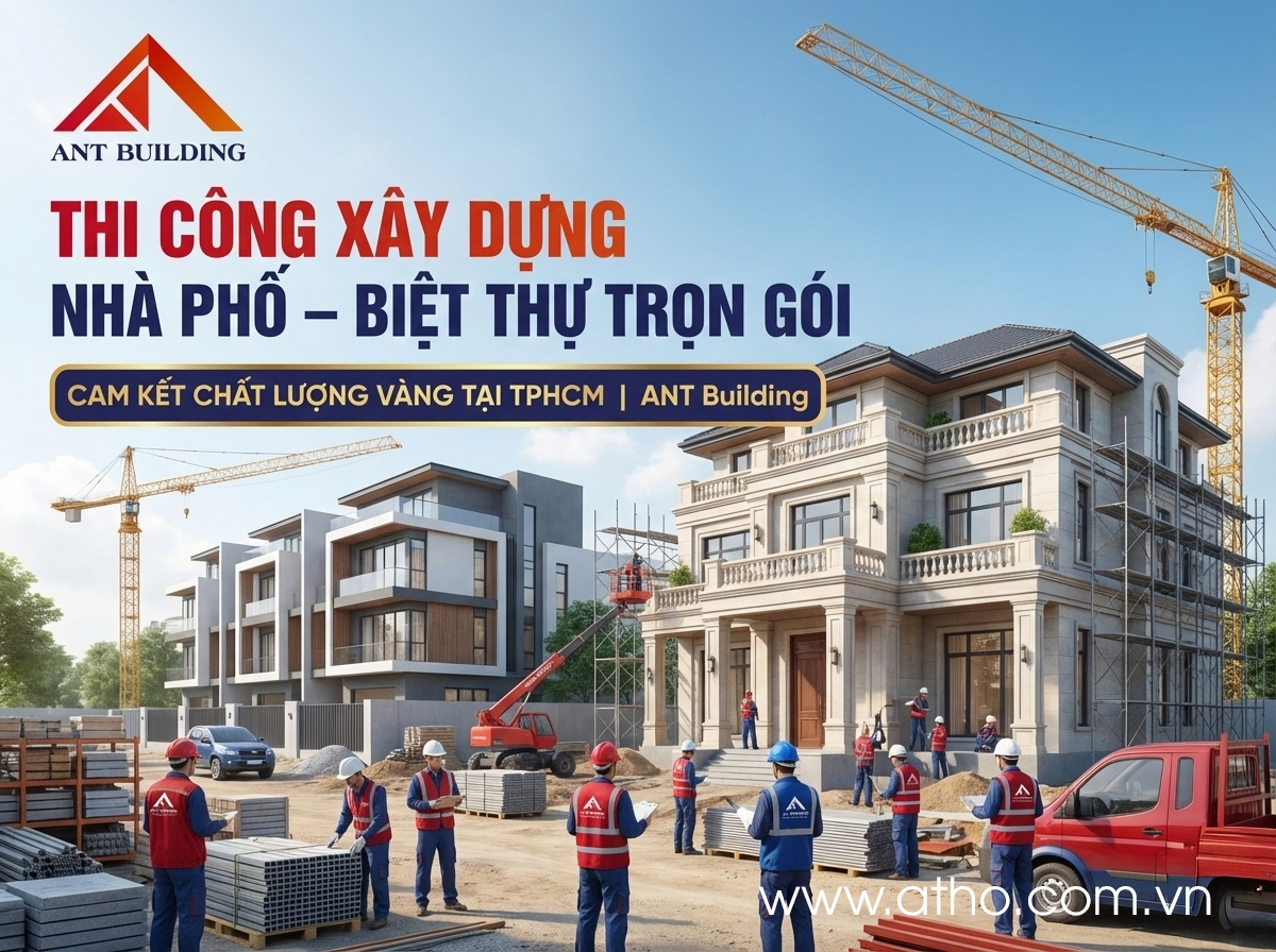 Thi Công Xây Dựng Nhà Phố, Biệt Thự Cao Cấp Trọn Gói tại TP.HCM