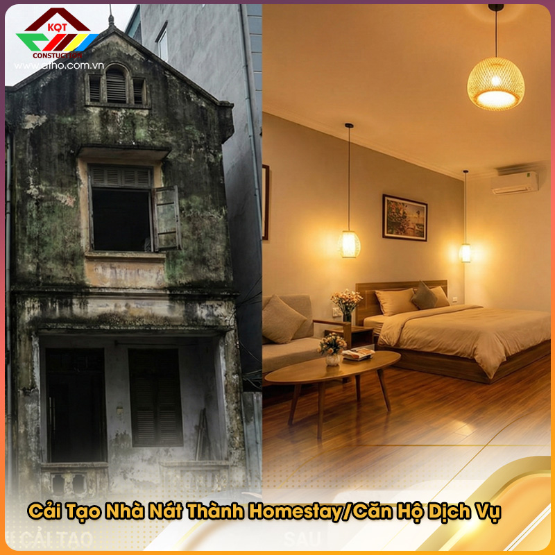 Cải Tạo Nhà Nát Thành Homestay/Căn Hộ Dịch Vụ